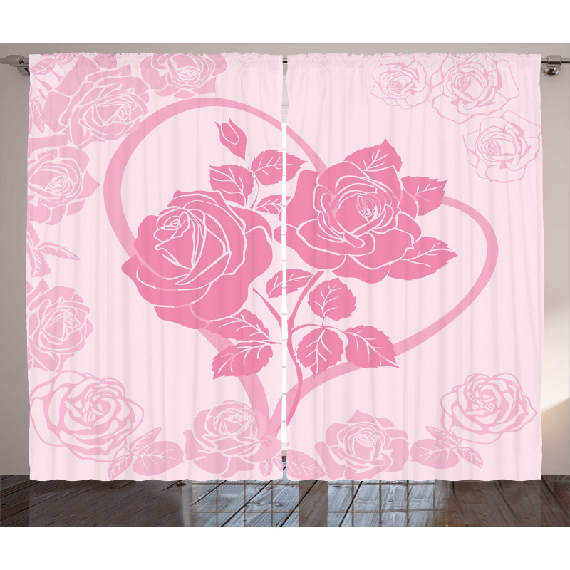 Roses in Heart Curtain