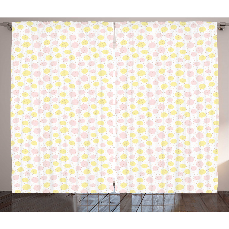 Pastel Tone Blots Curtain