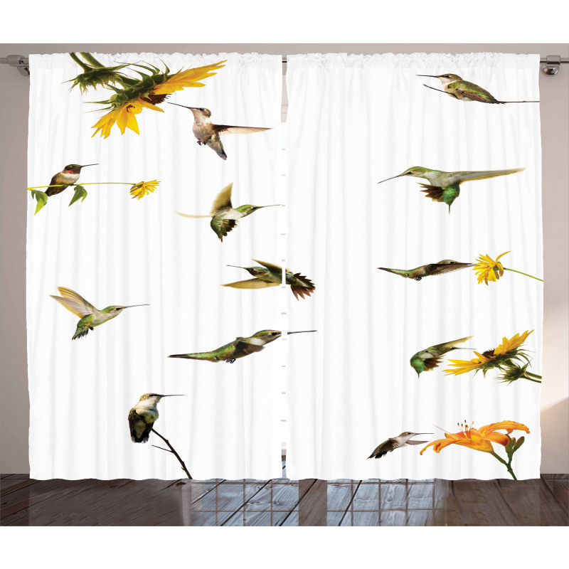 Hummingbird Sunflowers Curtain