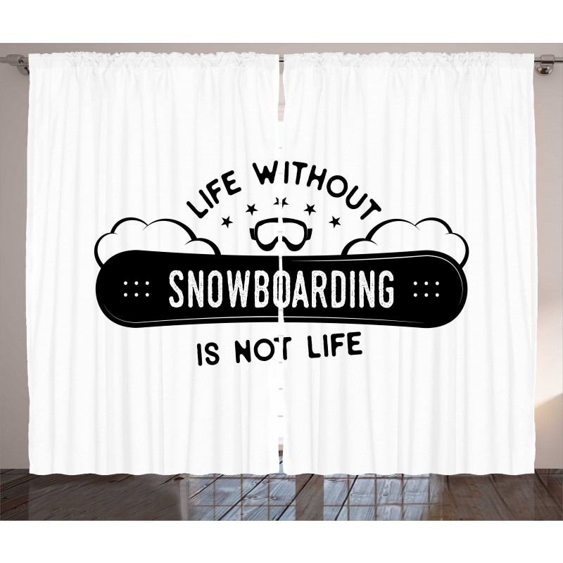 Snowboarding Calligraphy Curtain