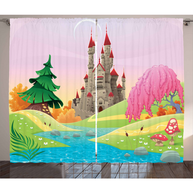 Fairytale Castle Woodland Curtain
