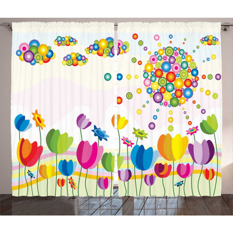 Abstract Flower Summer Curtain