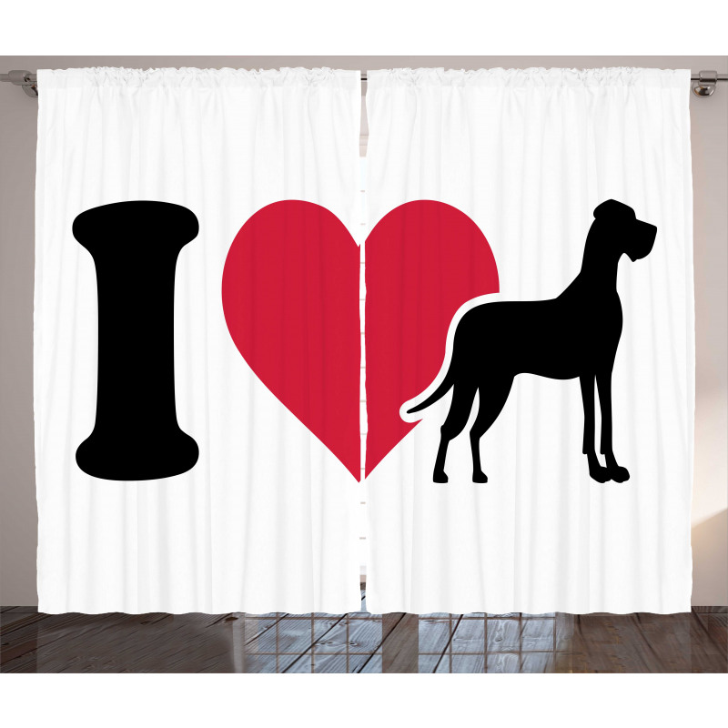 Classic Heart Dog Lover Curtain