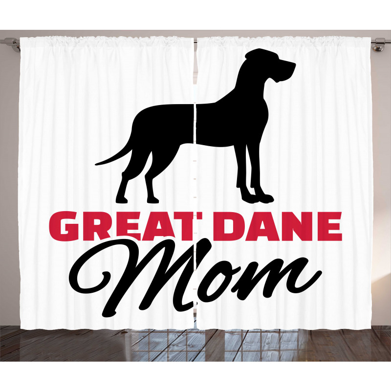 Dog Mom Lettering Curtain