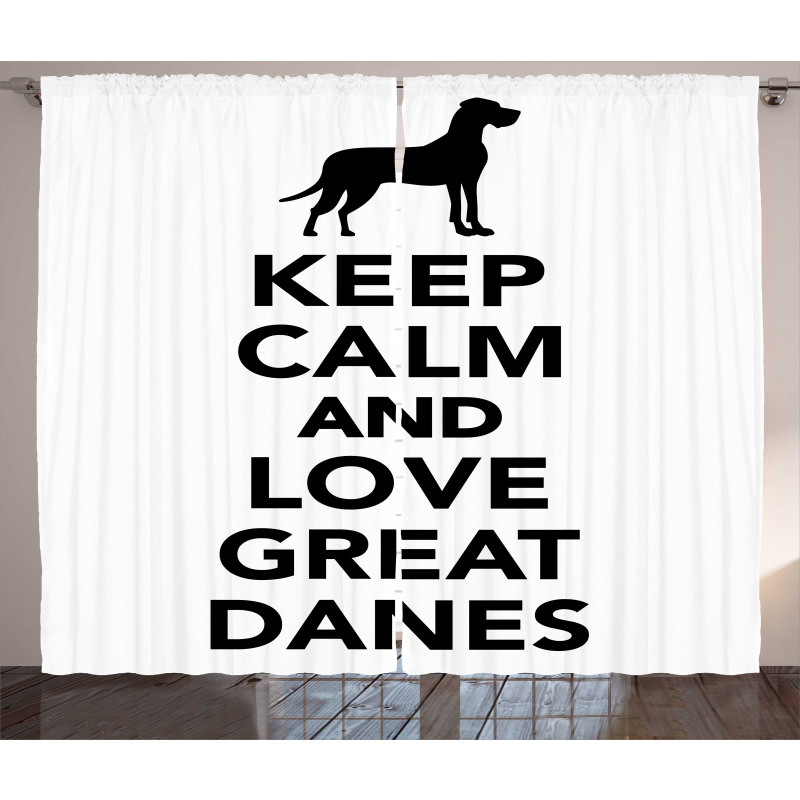 Keep Calm and Love Text Curtain