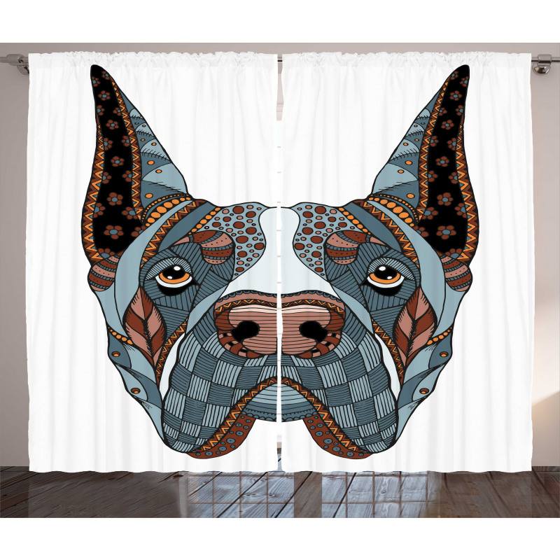 Floral Zentangle Dog Curtain