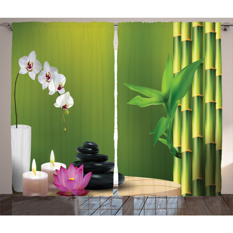 Bamboo Flower Orchid Stone Curtain