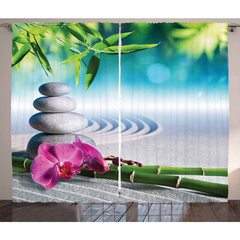 Spa Sand Orchid Flower Curtain
