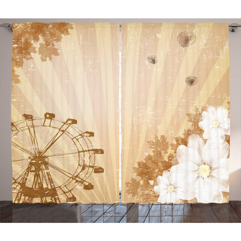 Vintage Flora Fun Ride Curtain