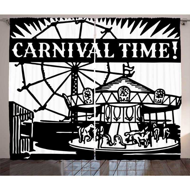 Carnival Time Carousel Curtain