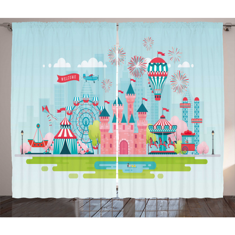 Childish Cartoon Fun Curtain