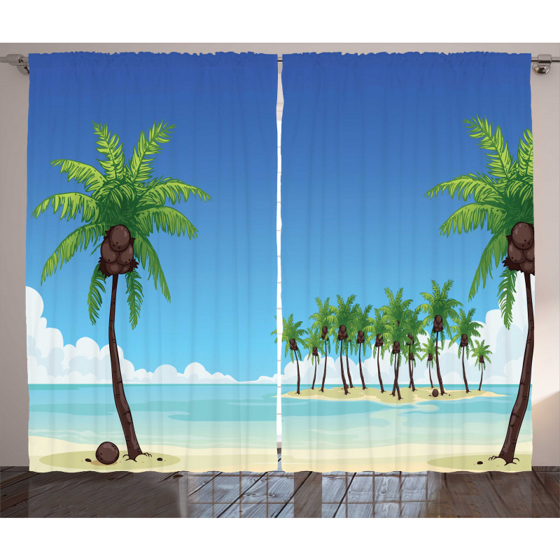 Coconut Trees in the Ocean Curtain