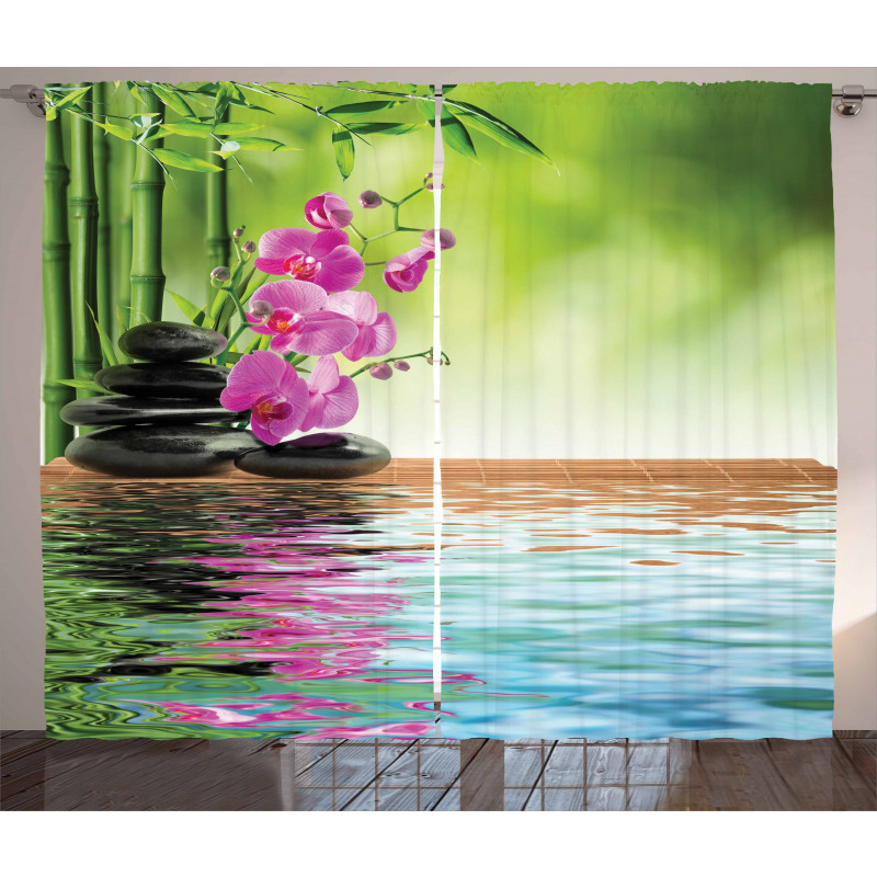 Tropic Orchid Flower Curtain