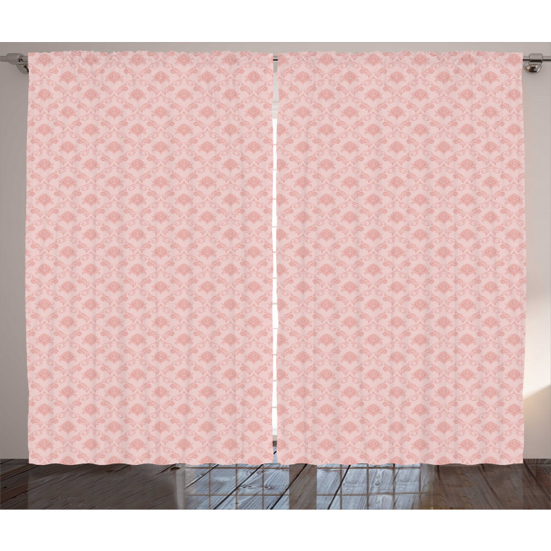 Monochrome Floral Royal Art Curtain