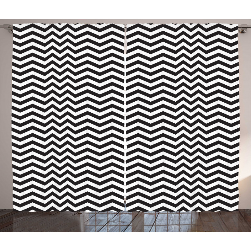 Abstract Quirky Zigzag Curtain