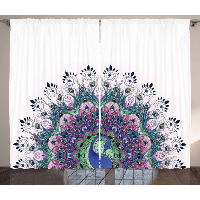 Exotic Wild Peacock Curtain