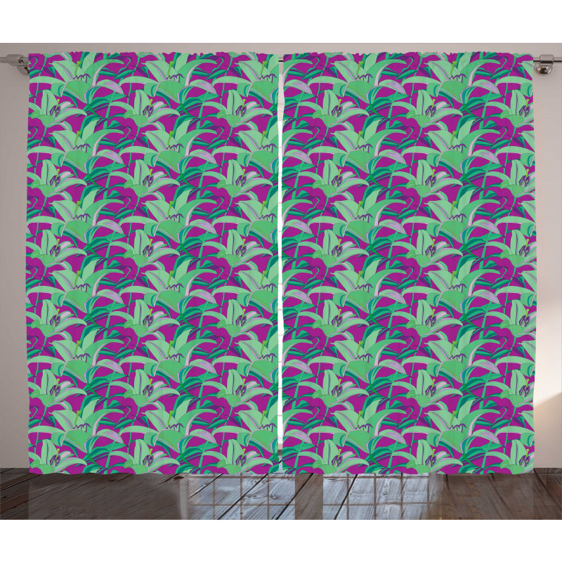 Close up Hawaiian Plants Curtain