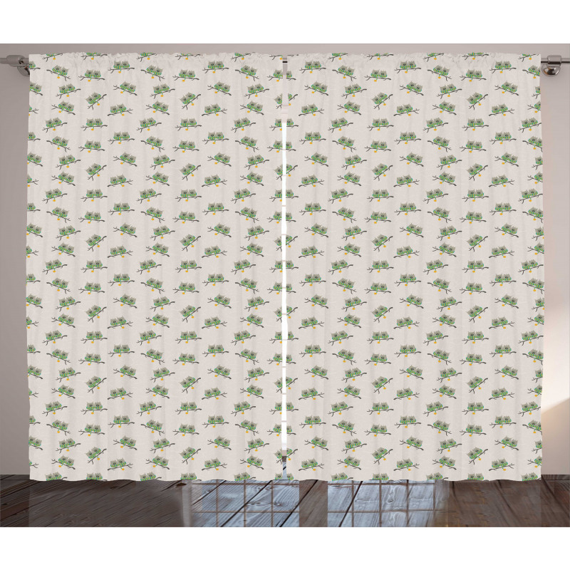 Birds in Scarf Together Curtain