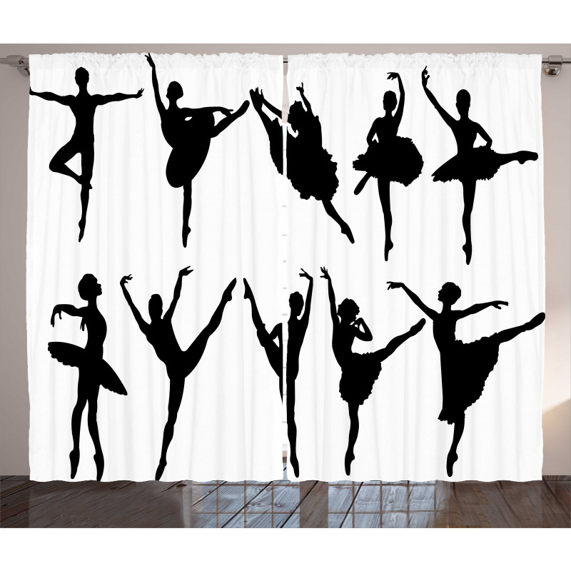 Monochrome Ballet Dancer Curtain