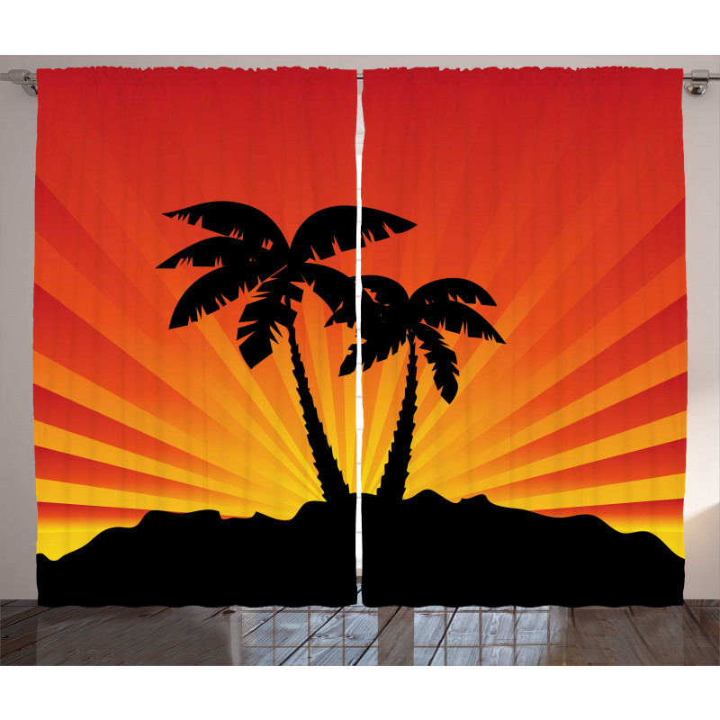 Sunrays Palm Trees Shade Curtain