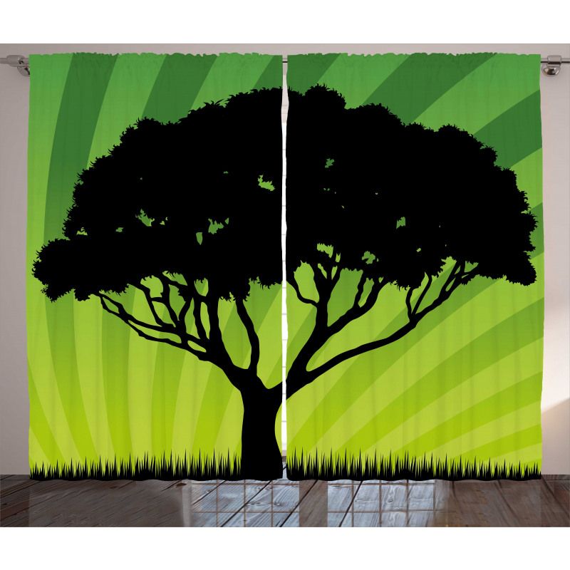 Funky Sunset Nature Art Curtain