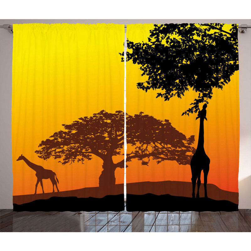 Giraffe Savannah Desert Curtain