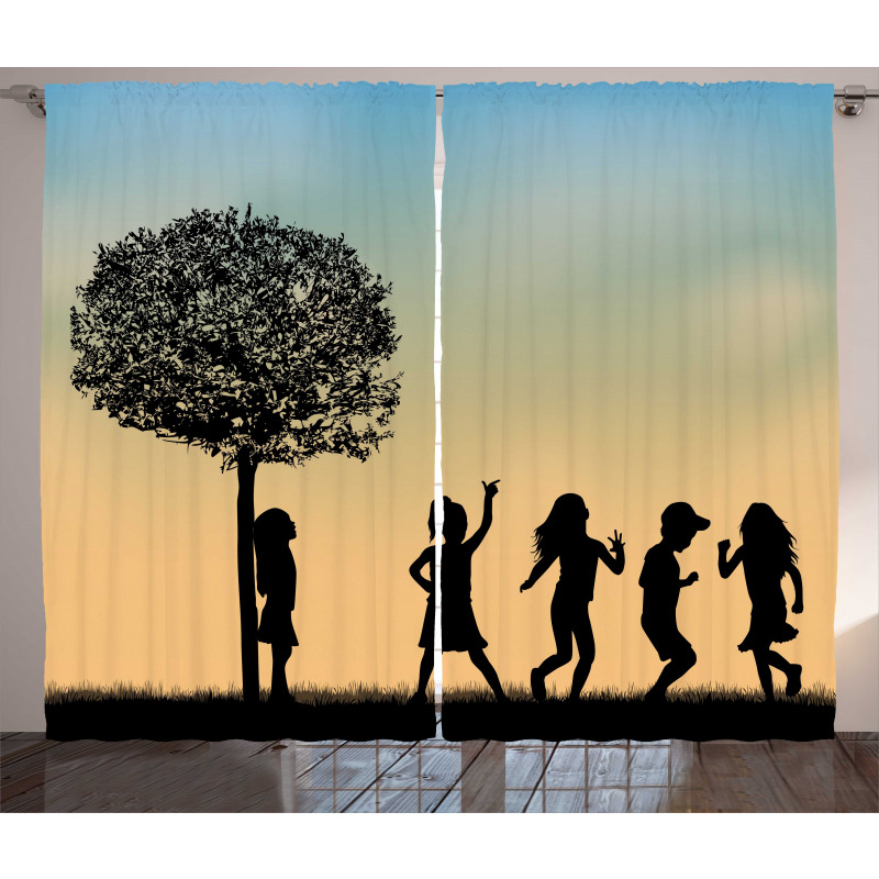 Children Dance Shade Art Curtain