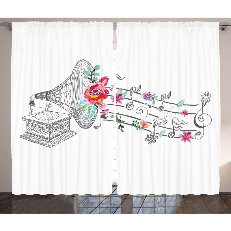 Old Gramophone Player Curtain