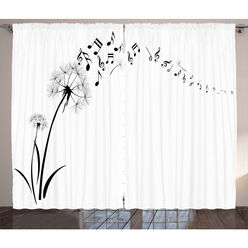 Meadow Dandelions Floral Curtain