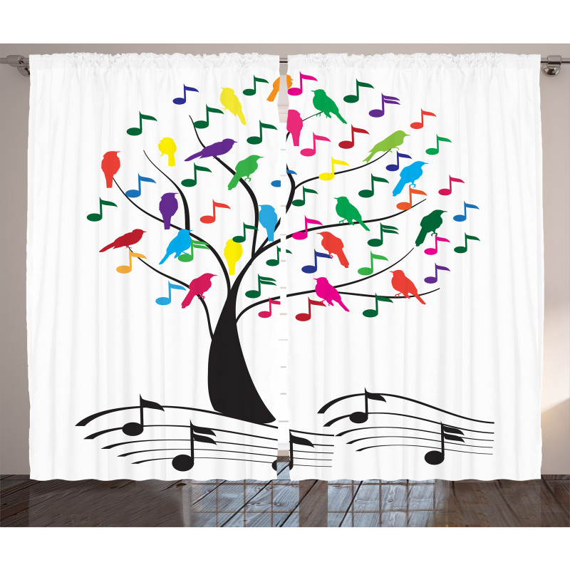 Tree with Notes Happiness Curtain