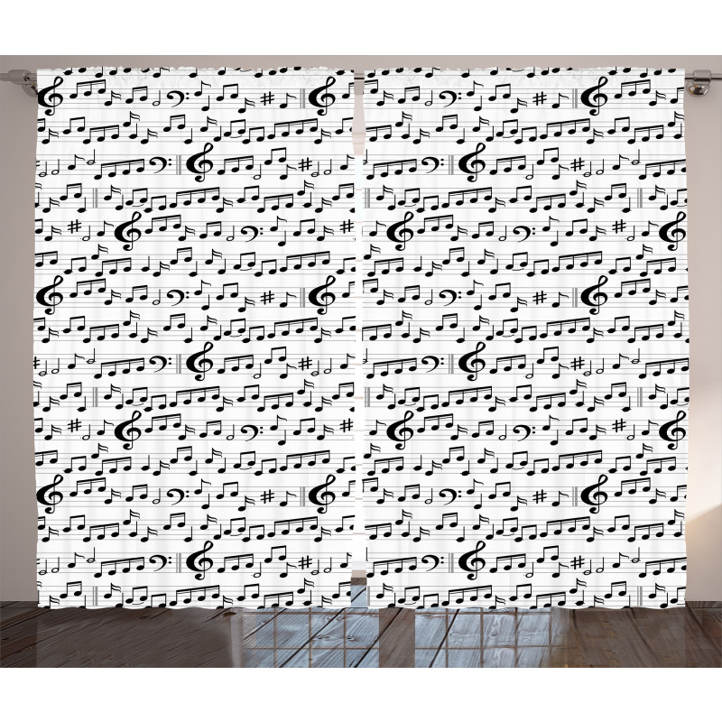 Abstract Clef Sheet Curtain