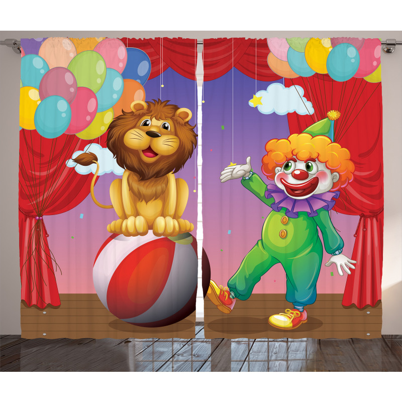 Lion Clown Performance Curtain
