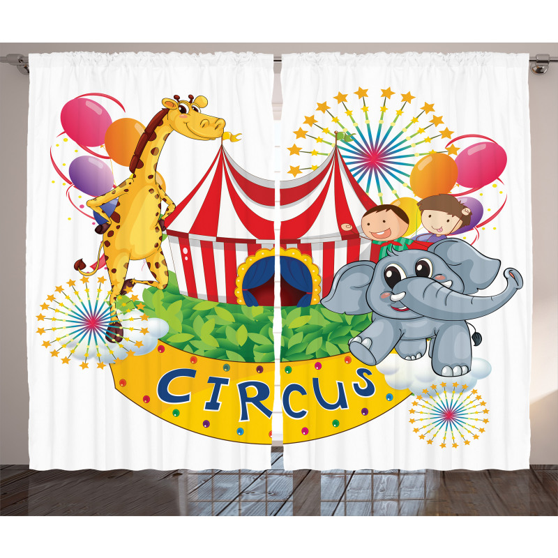 Circus Show with Kids Curtain