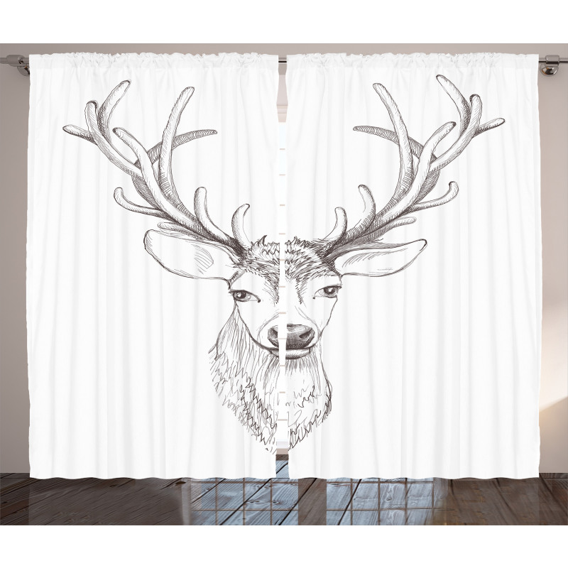 Sketch of Deer Head Curtain