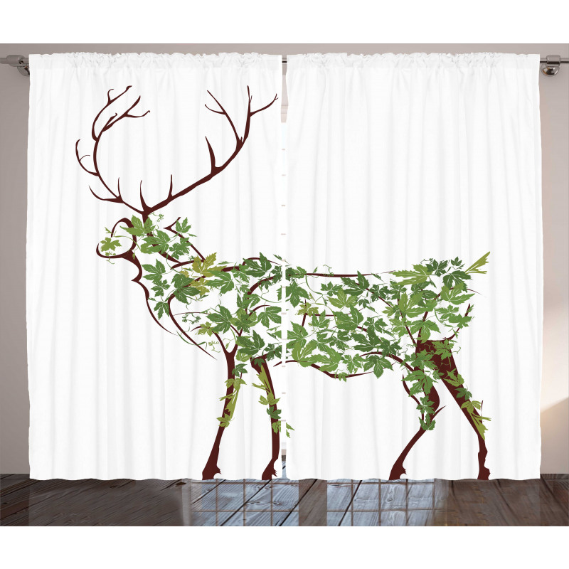 Garden Deer Celebration Curtain
