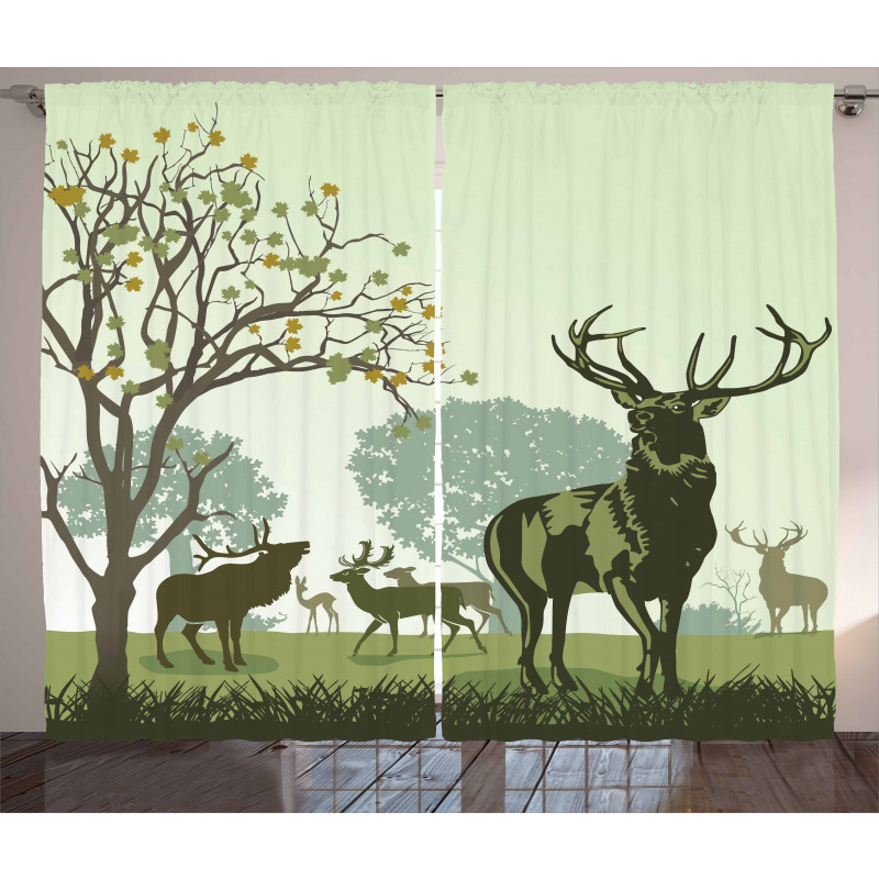 Deer and Nature Park Curtain