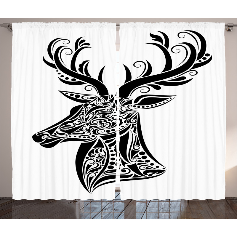 Deer Animal Tattoo Curtain