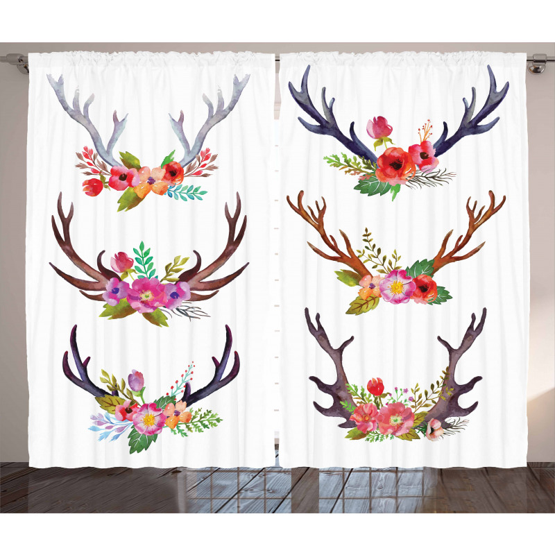 Bouquet Animal Flowers Curtain