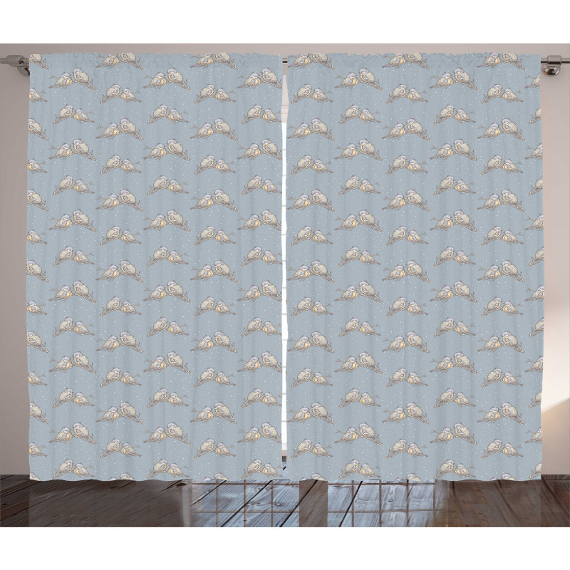 Little Titmouse Birds Curtain