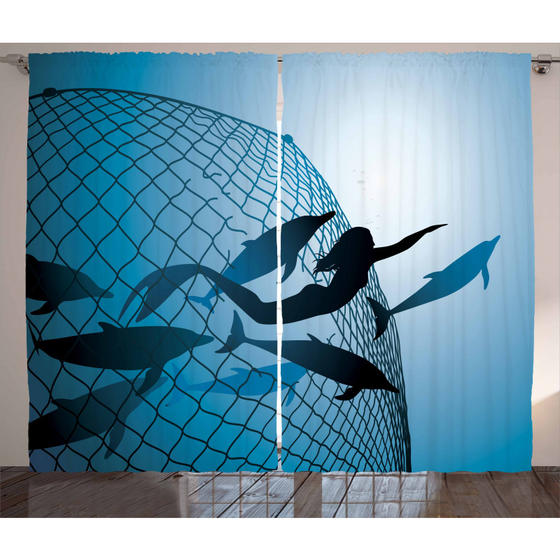 Flight of Dolphins Curtain