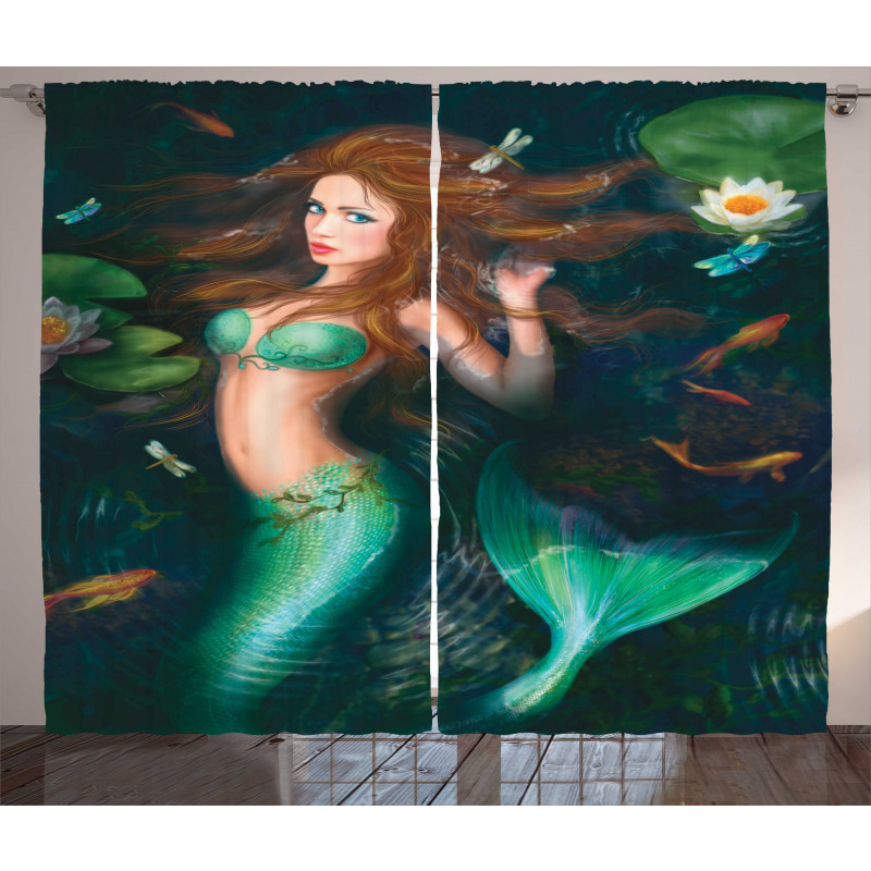 Mermaid Lake Lilies Curtain