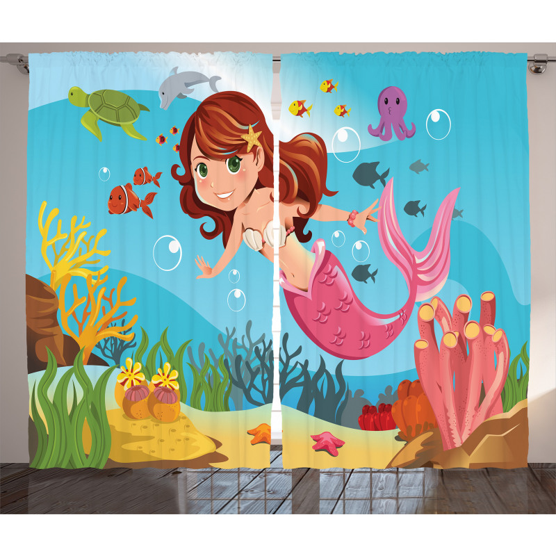 Cheerful Underwater Curtain