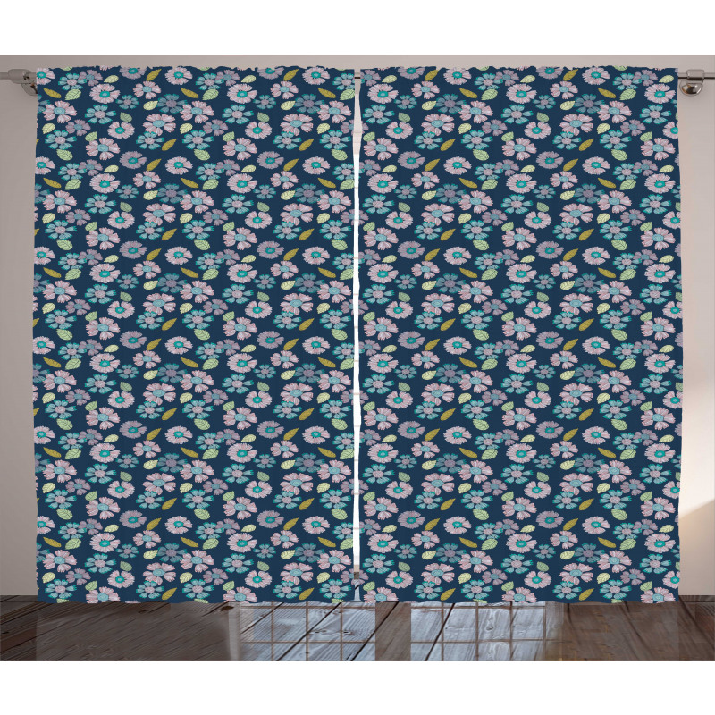 Top View Botanical Elements Curtain