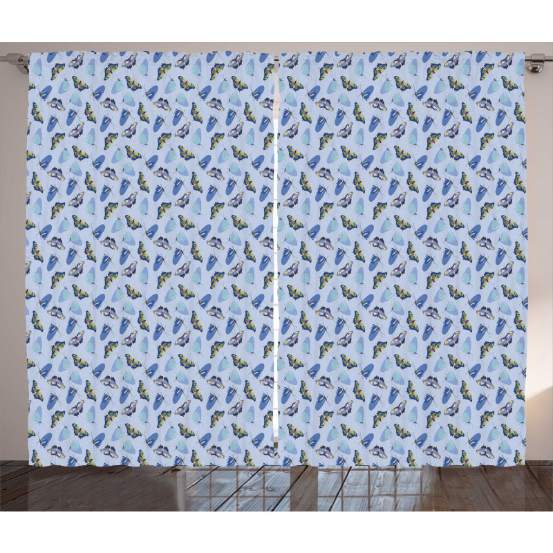 Flying Insects Moths Art Curtain