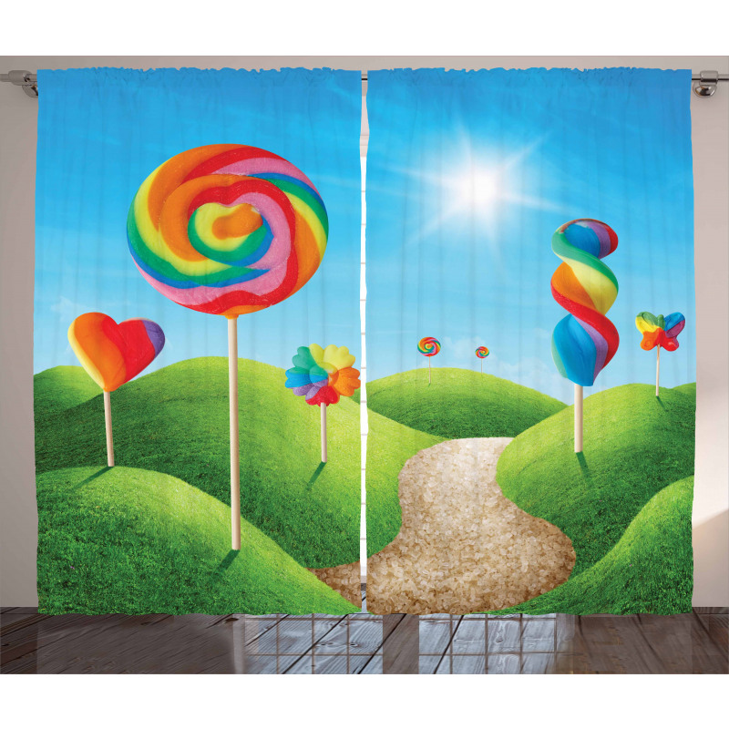 Candy Land Lollipops Curtain