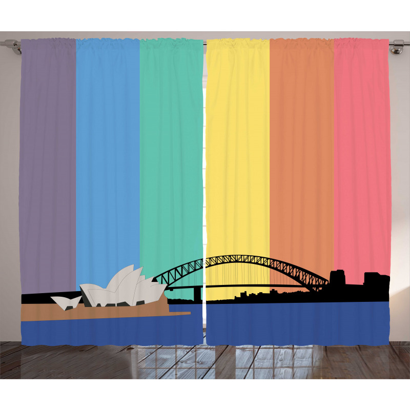 Sydney Building on Rainbow Curtain