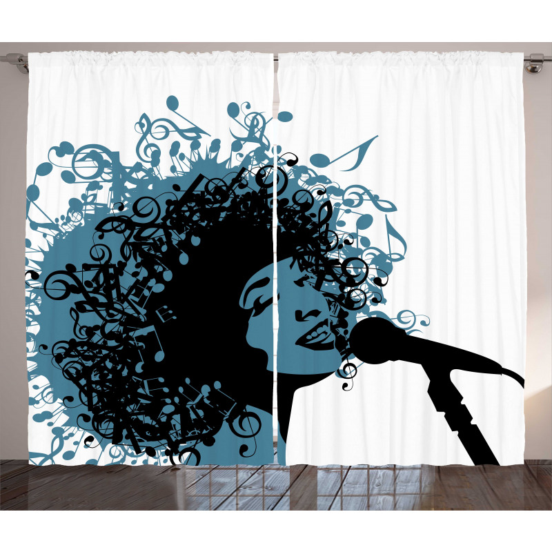 Singer Afro Music Note Hair Curtain