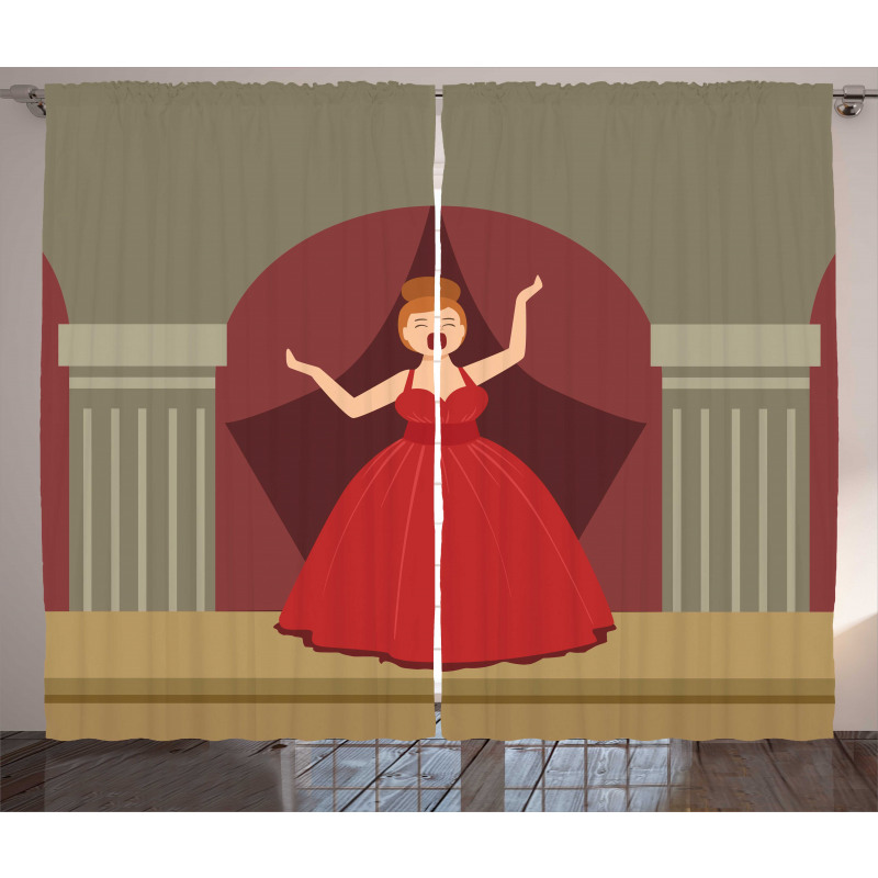 Singing Woman Formal Clothes Curtain