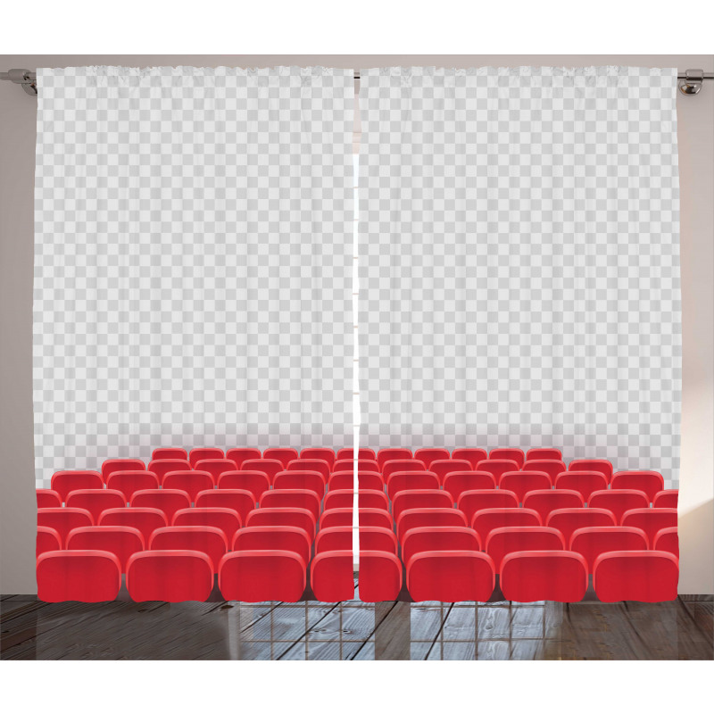 Theater Chairs Row Graphic Curtain