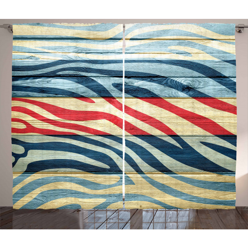 Country Zebra on Wood Curtain